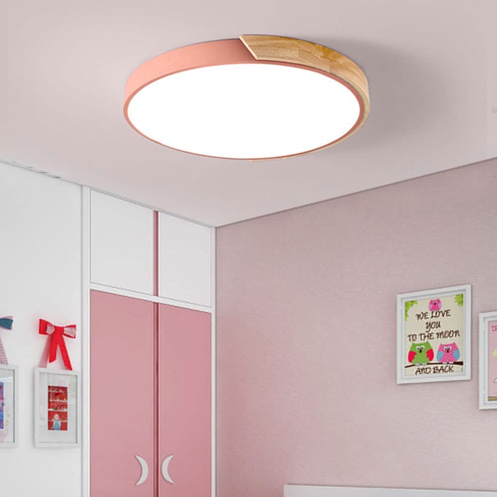 Dimmable LED Panel Ceiling Light - Tri-Color Adjustable Flush Mount Lighting Fixture - Easy Install Nordic Macaron Style - Perfect for Kids' Rooms, Bedrooms & Living Rooms