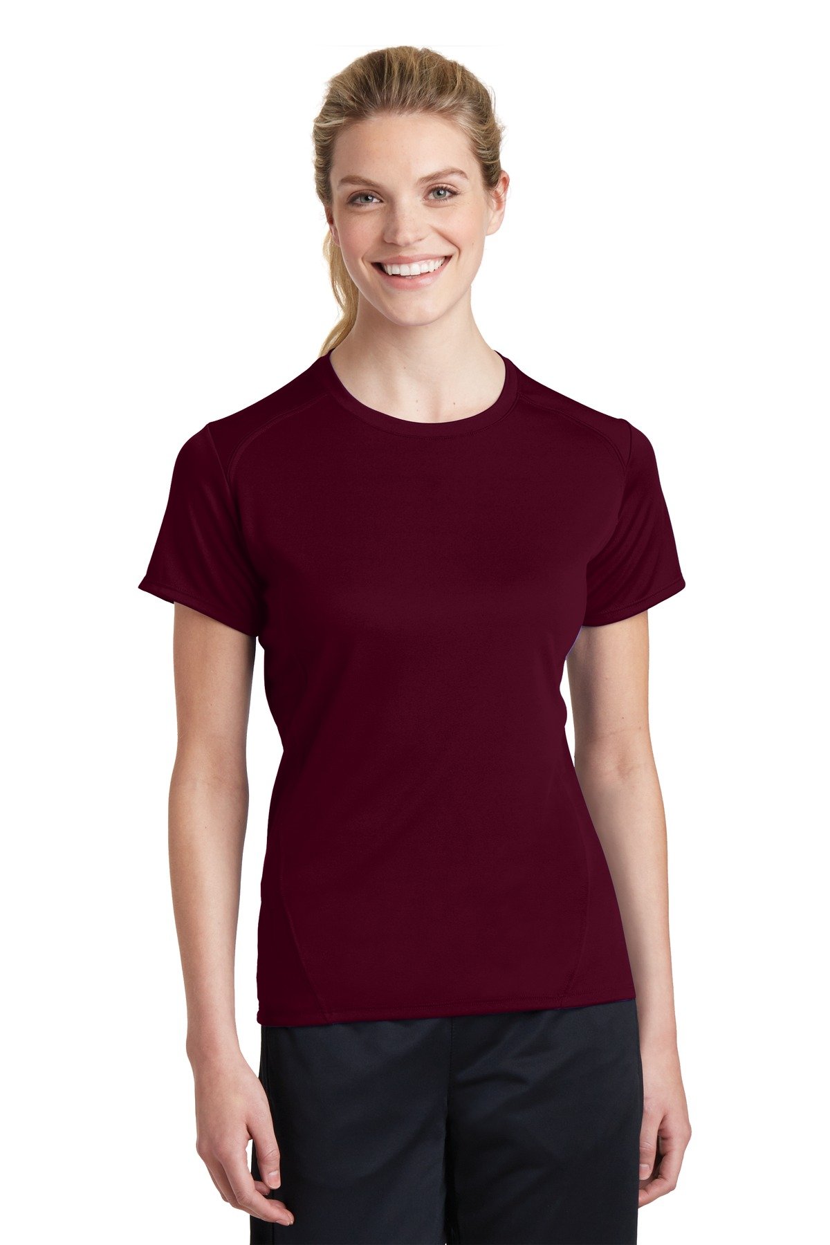 SPORT-TEK Women's Dry Zone Raglan Accent Performance T-Shirt - Moisture Wicking Workout Top for Running, Yoga & Gym - Lightweight Athletic Tee for Active Lifestyles