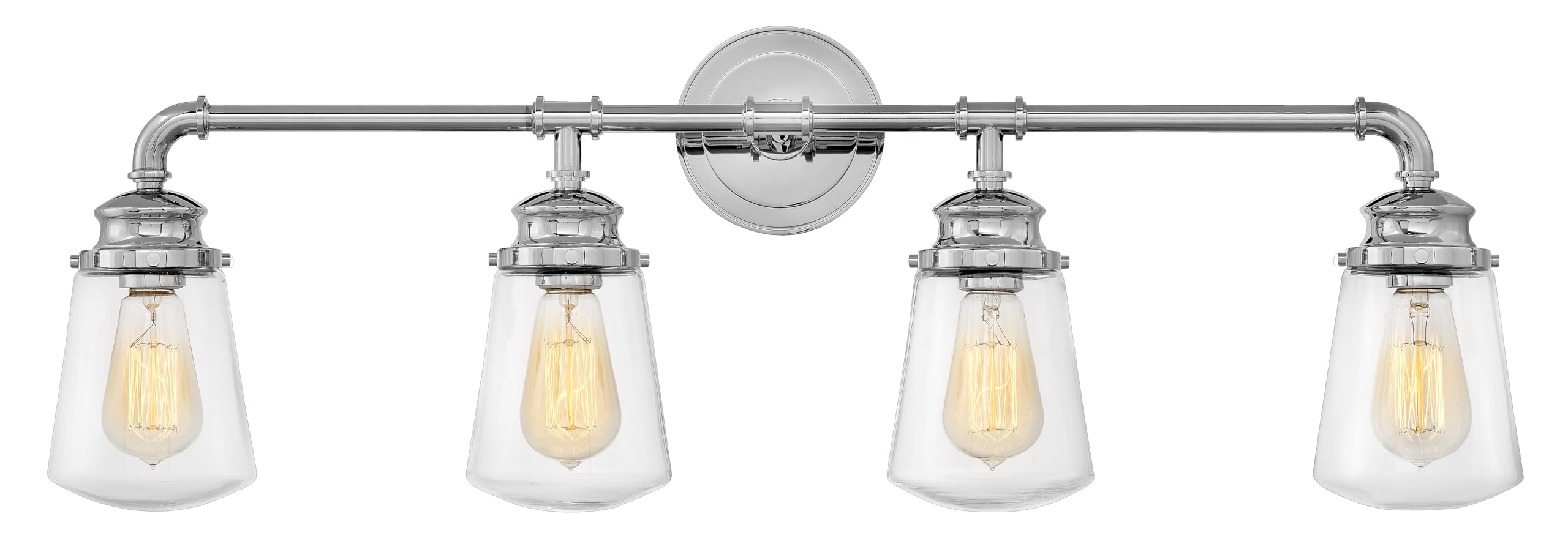 Hinkley Fritz Collection 4-Light Bathroom Vanity Light Fixture in Chrome - Perfect for Modern Bathroom, Powder Room & Dressing Area Lighting
