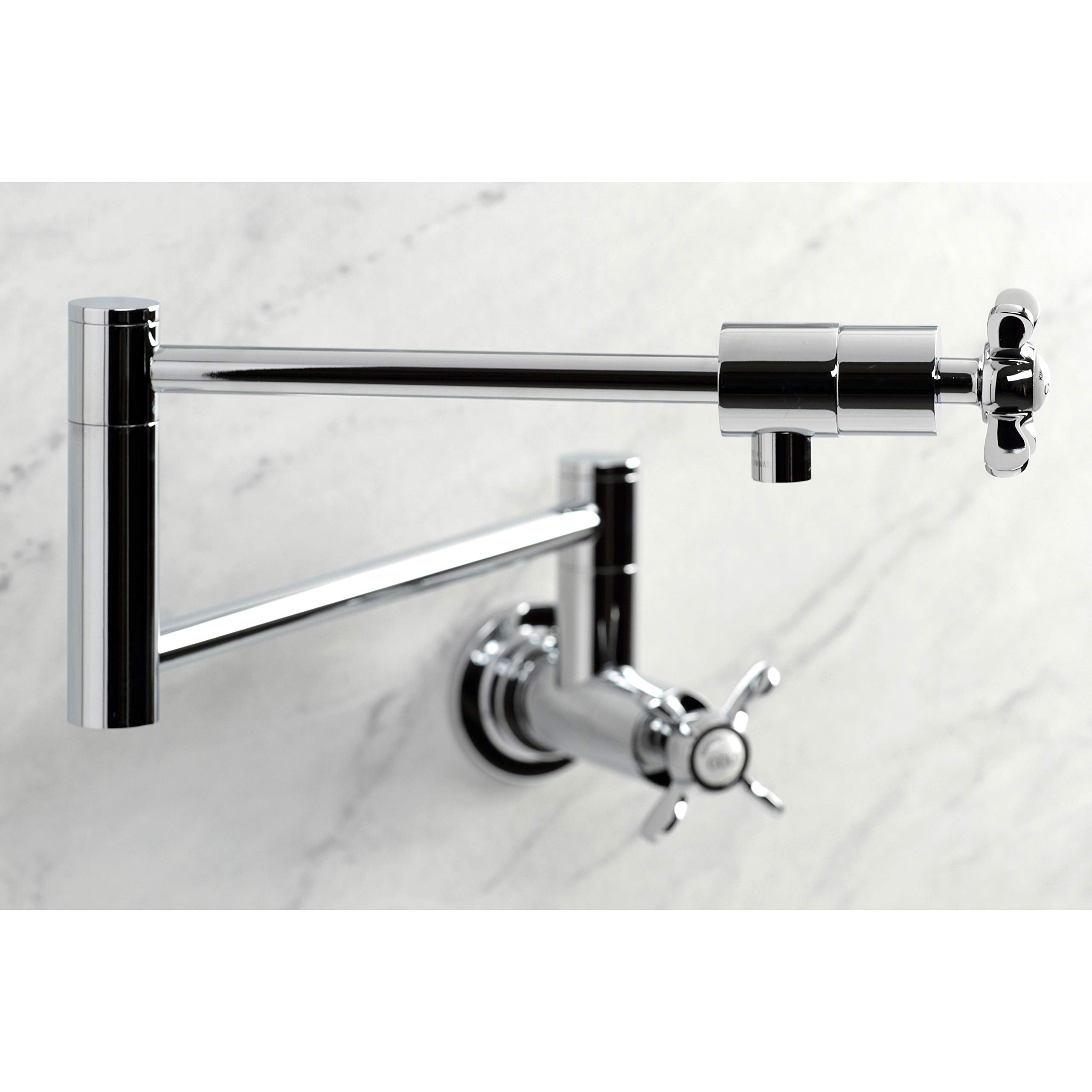 Kingston Brass KS4101BEX Essex Wall Mount Pot Filler Faucet - Polished Chrome Finish - Perfect for Kitchen Sink, Stove & Cooking Area