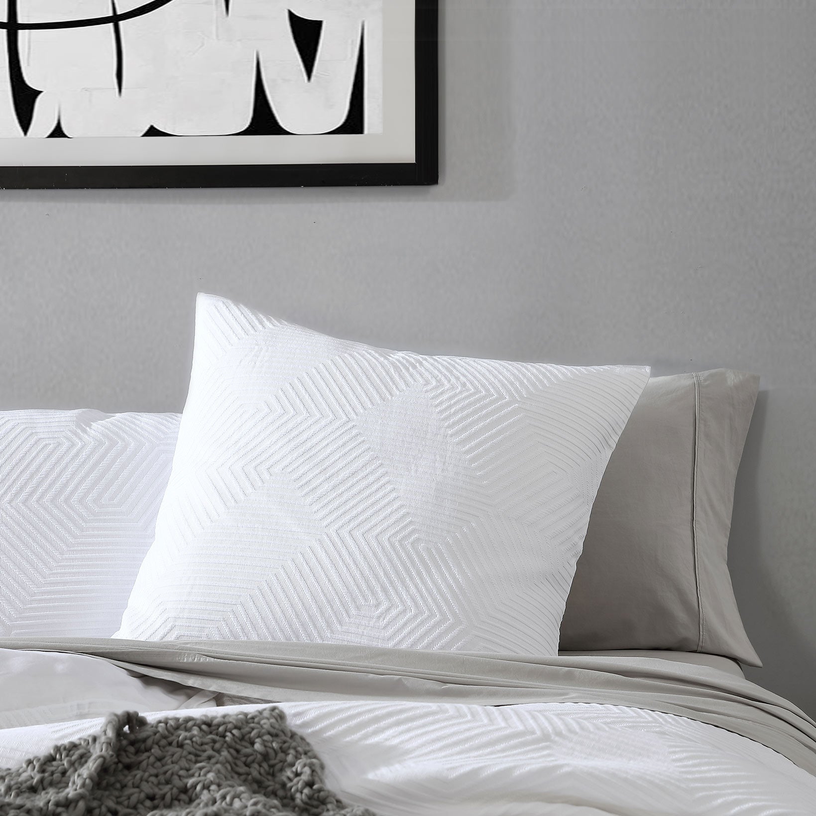 Royal Doulton Efron White European Pillowcase - Premium Cotton Bedding for Hotels, Guest Rooms & Luxury Home Decor