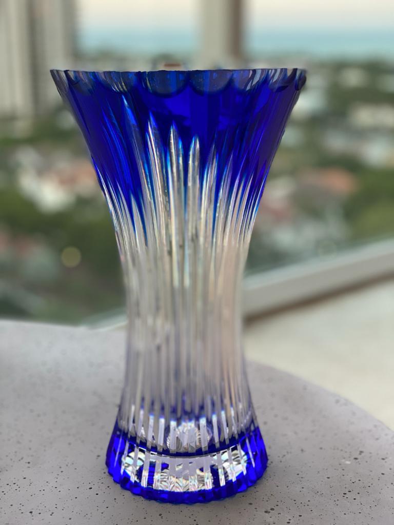 Blue Ceramic Vase by Strauss - Elegant Home Decor for Living Room, Dining Table & Wedding Centerpieces
