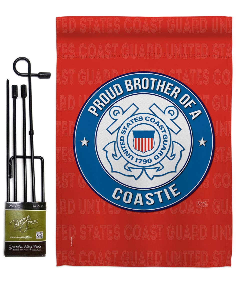 USCG Garden Flag Set - Double-Sided 13x18.5 - Military Yard Decor
