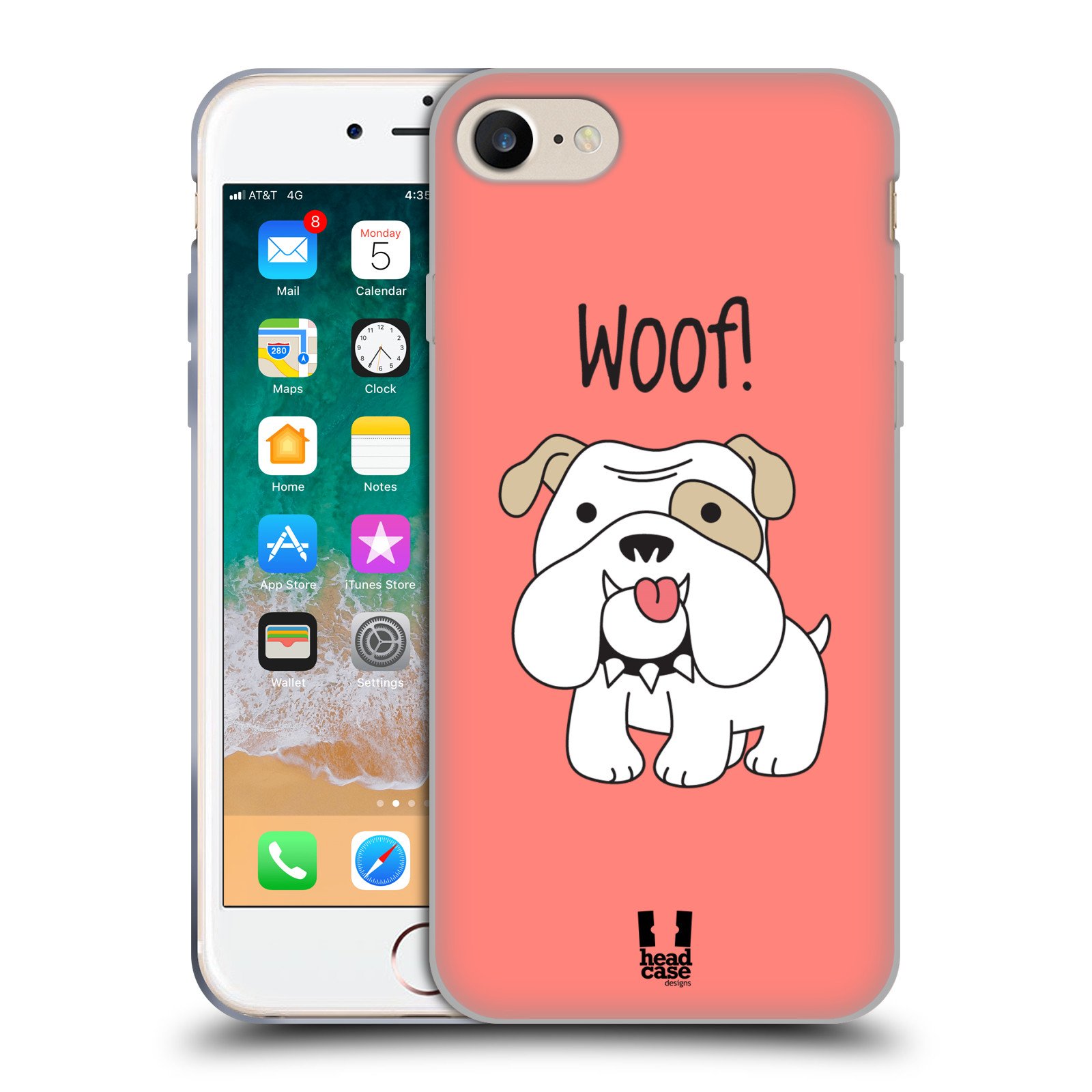 Bulldog Happy Puppies Soft Gel Phone Case for Apple iPhone 7/8/SE (2020 & 2022) - Cute Protective Cover with Anti-Slip Grip | Perfect for Dog Lovers, Everyday Use & Gift Giving