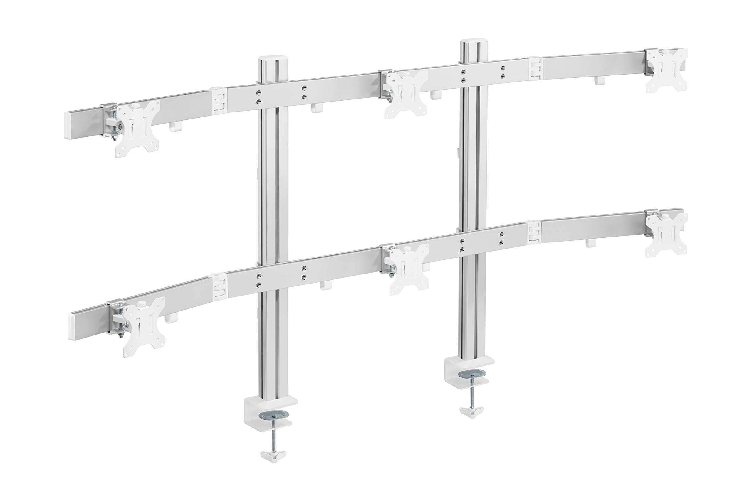 TechOrbits Hex Monitor Stand - Heavy Duty Aluminum 6 Monitor Mount for Multi-Screen Setup - Perfect for Gaming, Trading, and Office Workstations