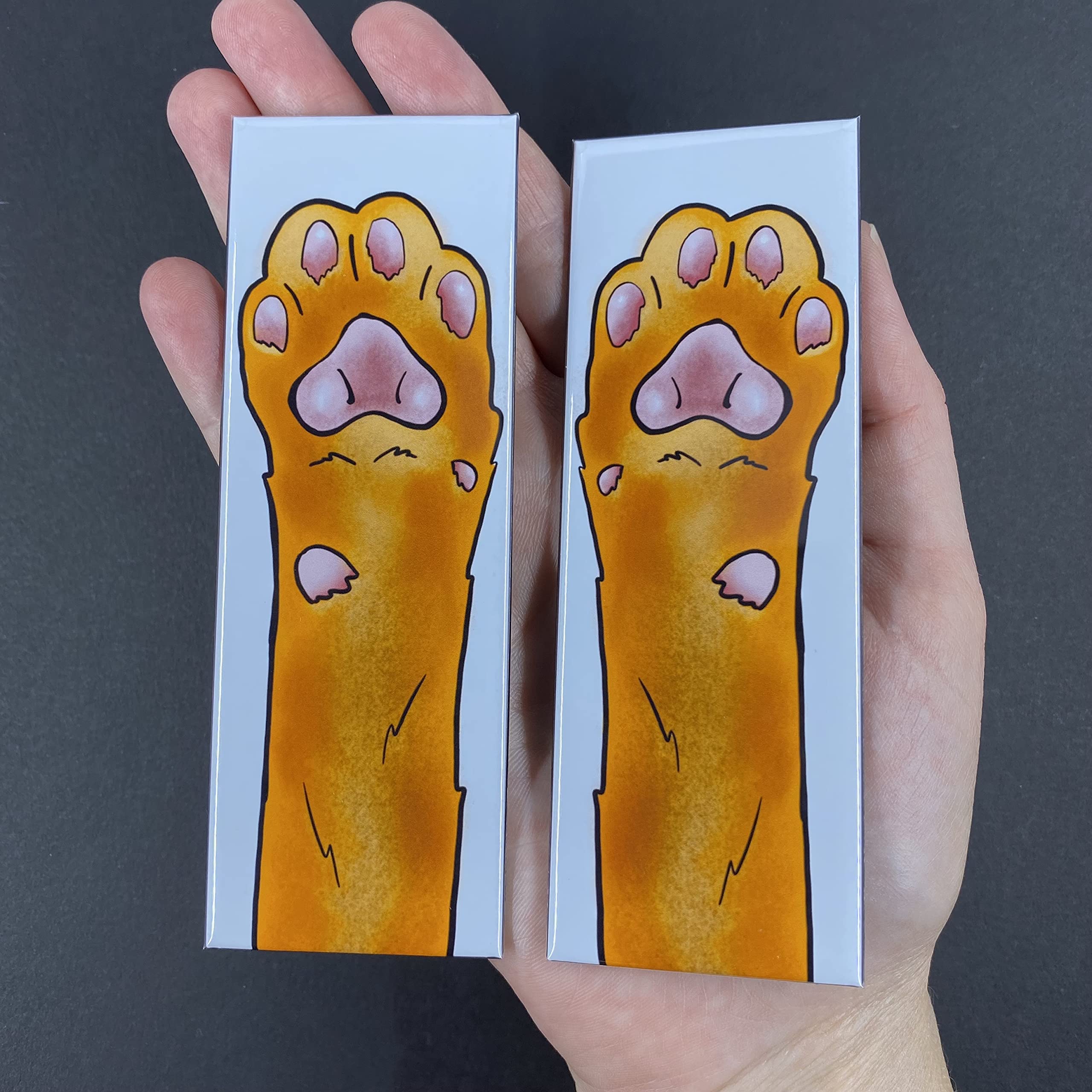 Handmade Orange Cat Paw Magnets Set - Cute Fridge Decor, DIY Kitchen Accessories & Unique Gifts for Cat Lovers (Perfect for Refrigerator, Office, Dorm Room & Home Organization)