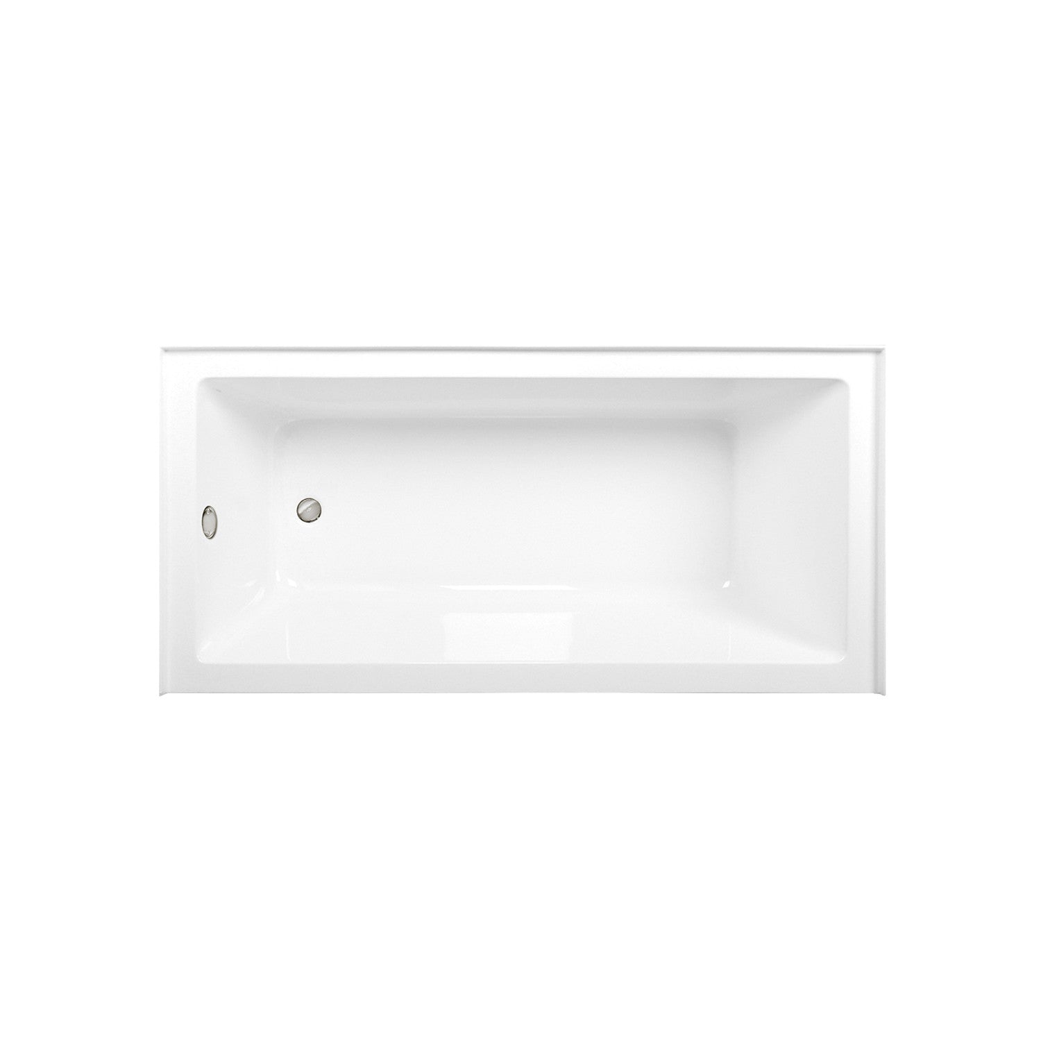 Aqua Eden 66-Inch Acrylic Rectangular 3-Wall Alcove Bathtub Combo with Waste & Overflow Drain - Left Hand Drain, Glossy White/Polished Nickel - Perfect for Modern Bathroom Renovations and Spa-Like Retreats