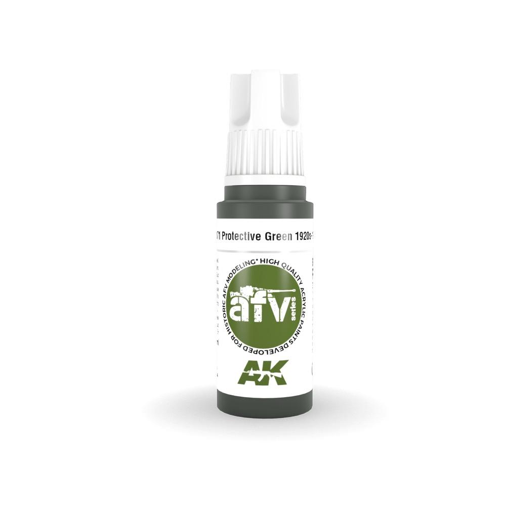 AK Interactive AK11371 AFV Series Protective Green 1920s-1930s Acrylic Paint - 17ml Bottle (3rd Gen) for Military Model Kits & Historical Dioramas