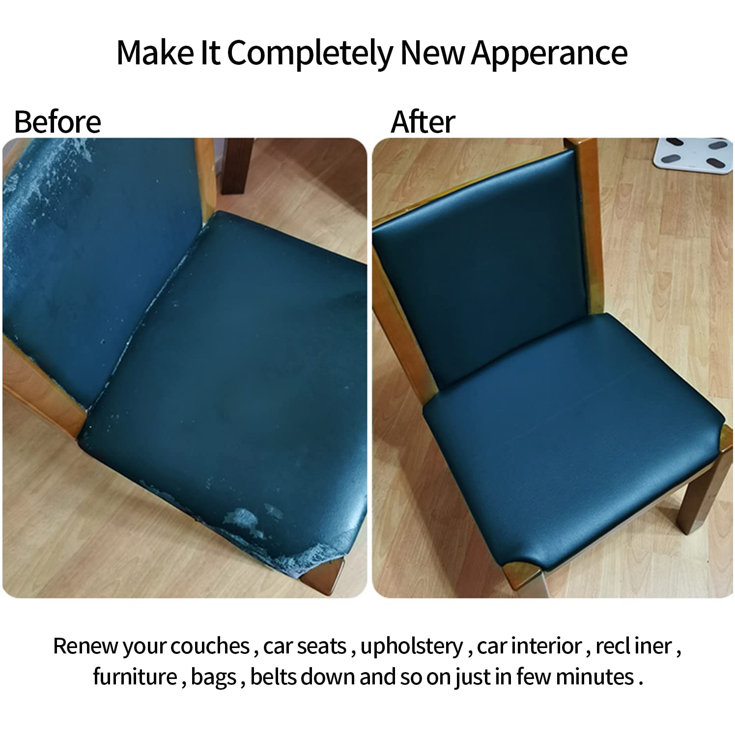 Self-Adhesive Leather Repair Tape for Furniture - 17.7 x 78.8 Inches Durable Vinyl Repair Kit - Navy Blue Sofa, Car Seat & Bag Patch - Perfect for Fixing Tears on Couches, Armchairs & Leather Accessories