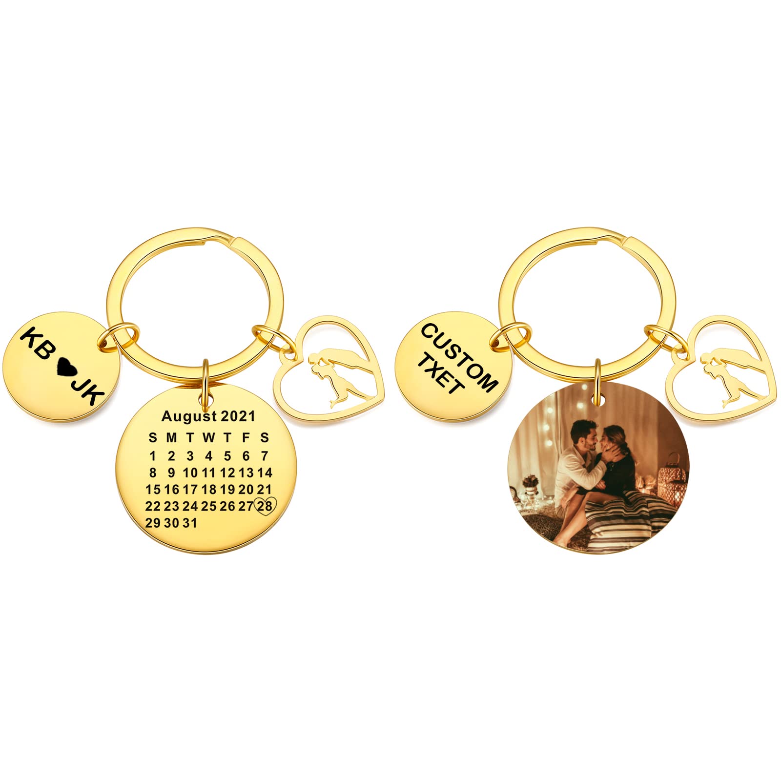 Custom Photo Keychain - Personalized Couple Keyring for Boyfriend, Husband & Wedding - Unique Anniversary & Birthday Gifts for Women - Perfect for Valentine's Day, Christmas & Special Occasions
