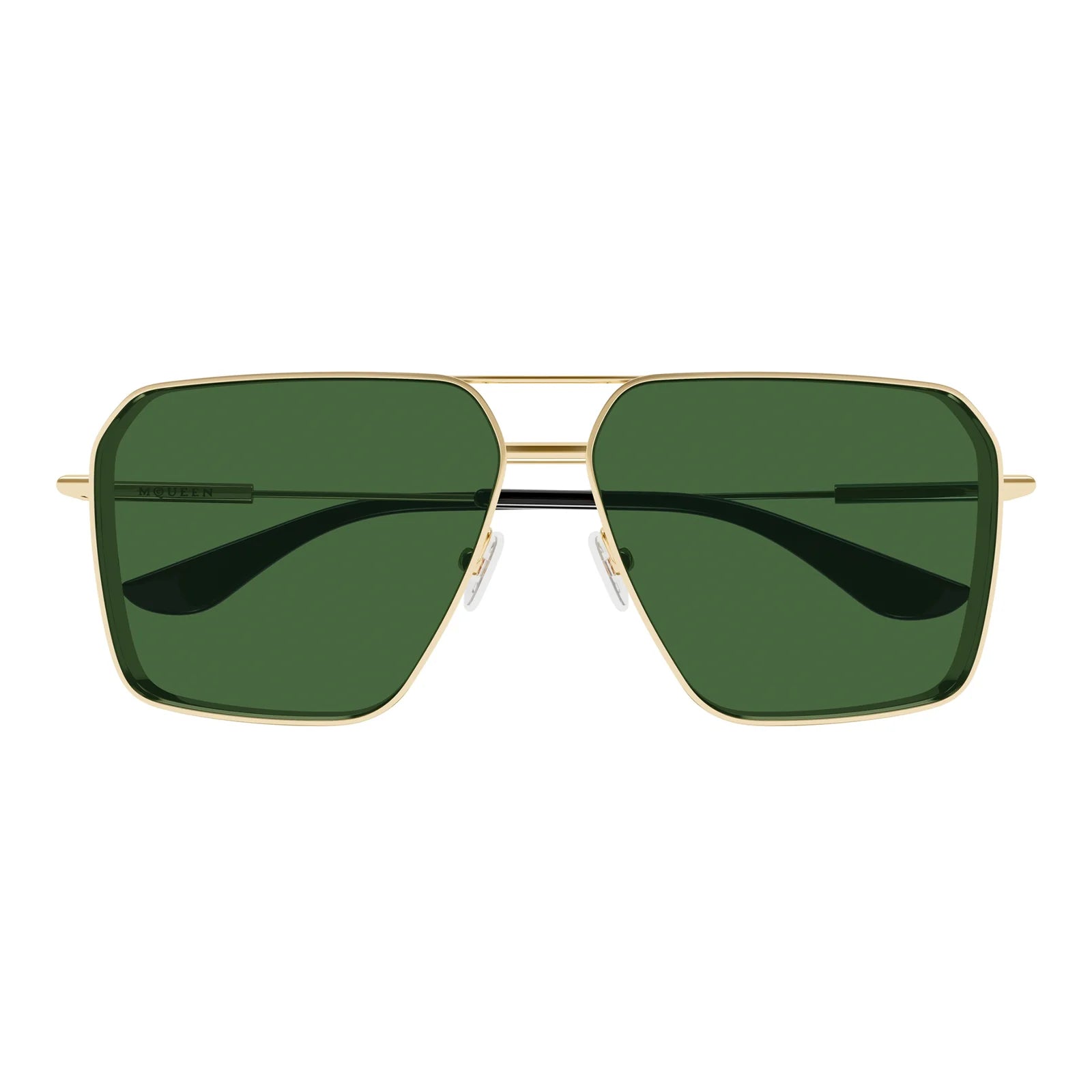 Alexander McQueen AM 0500 003 Gold Green Sunglasses - Luxury Designer Shades for Women & Men - Perfect for Outdoor Activities, Beach & Fashion Statements