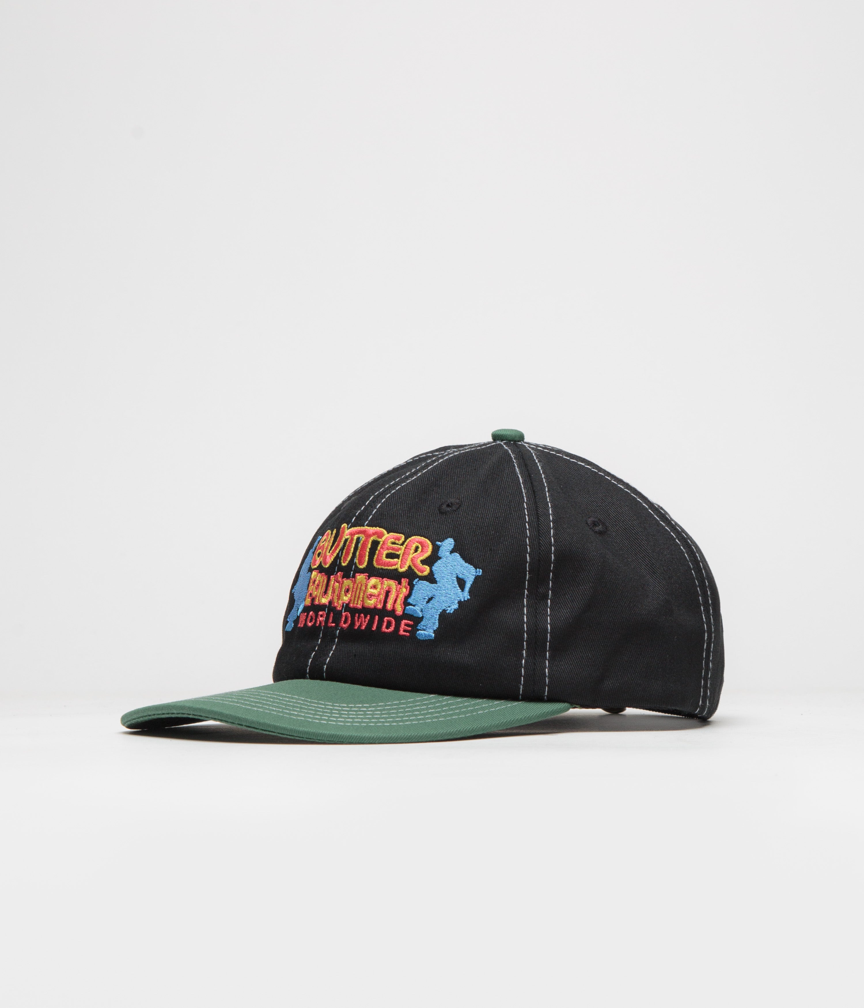 Butter Goods Breaker Cap - Black & Forest Green Adjustable Snapback Hat for Men & Women | Perfect for Streetwear, Skateboarding & Outdoor Activities