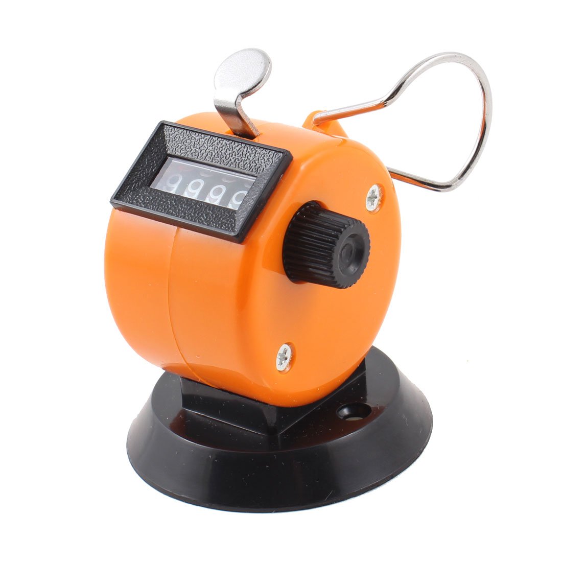 uxcell Black & Orange Plastic 4-Digit Handheld Tally Counter - Perfect for Counting Inventory, Events, and Classroom Activities