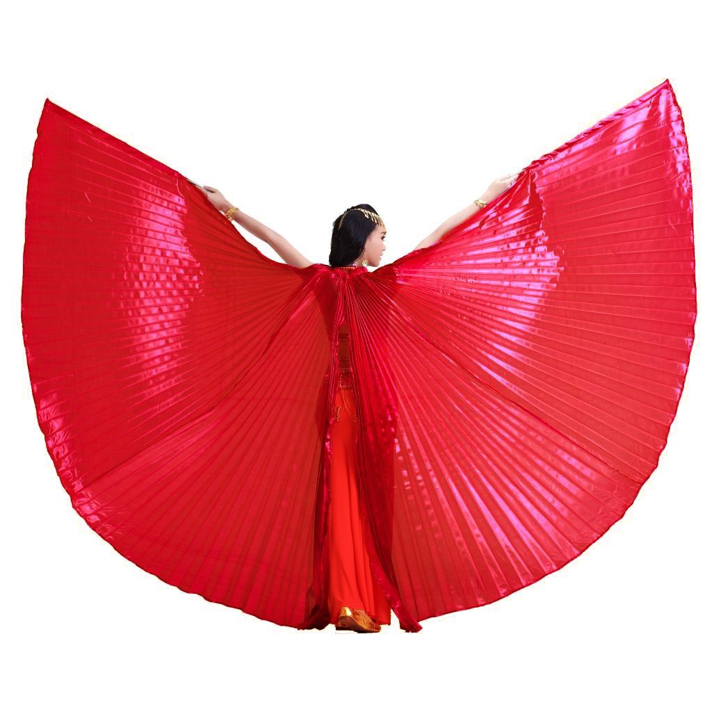 Wuchieal Women's Egyptian Belly Dance Costume with Isis Wings - Elegant Two-Piece Outfit for Professional Performances & Cultural Events