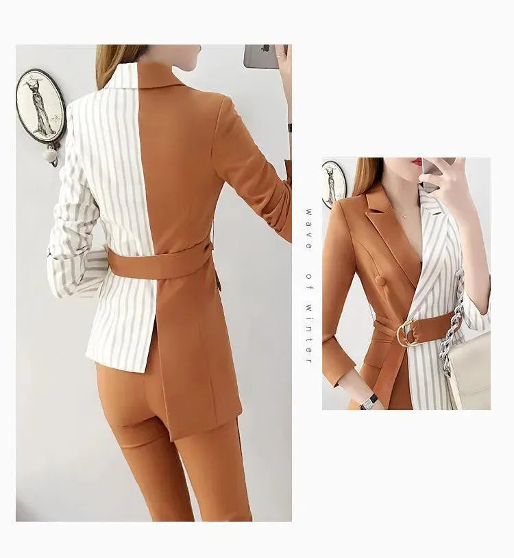Women's Slim Fit Stretch Jumpsuit - Elegant Splicing Design for Work & Evening Outfits | Perfect for Office, Parties & Special Occasions