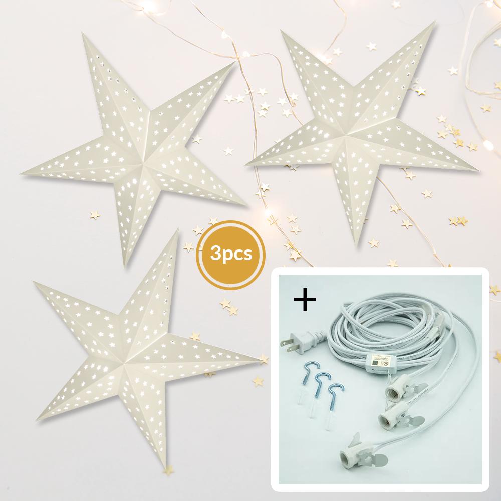 3 Pack White Starry Night 24