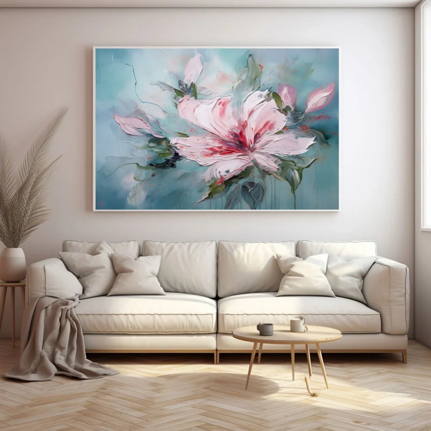 Flower and Tree Painting #FT 205 - Handmade Canvas Wall Art for Home & Office Decor - Perfect for Living Room, Bedroom, or Gift