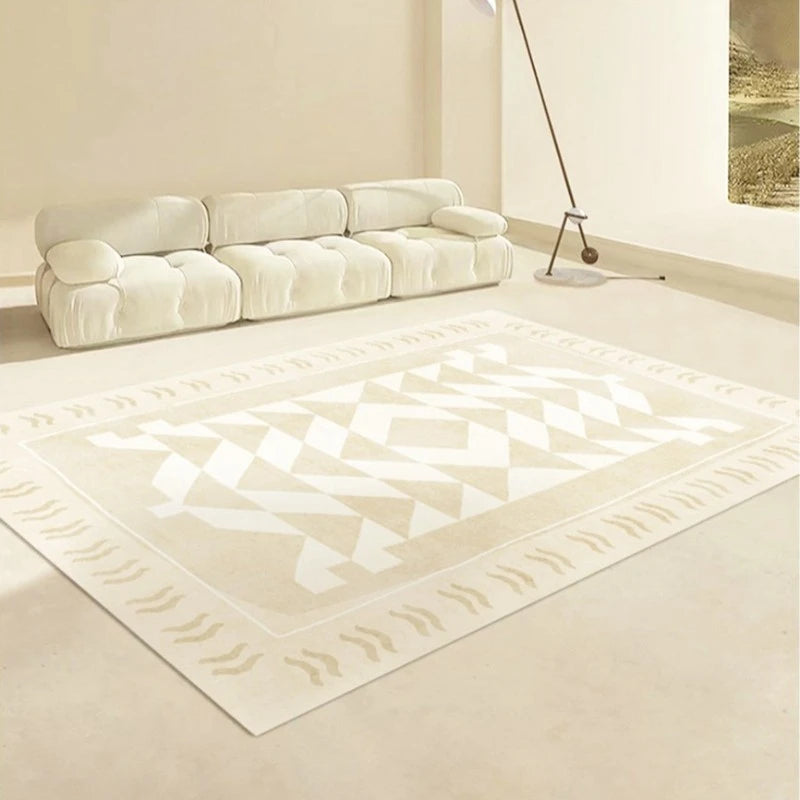 Brynlee Velvet Modern Geometric Area Rug for Living Room - Soft & Stylish Home Decor for Cozy Spaces