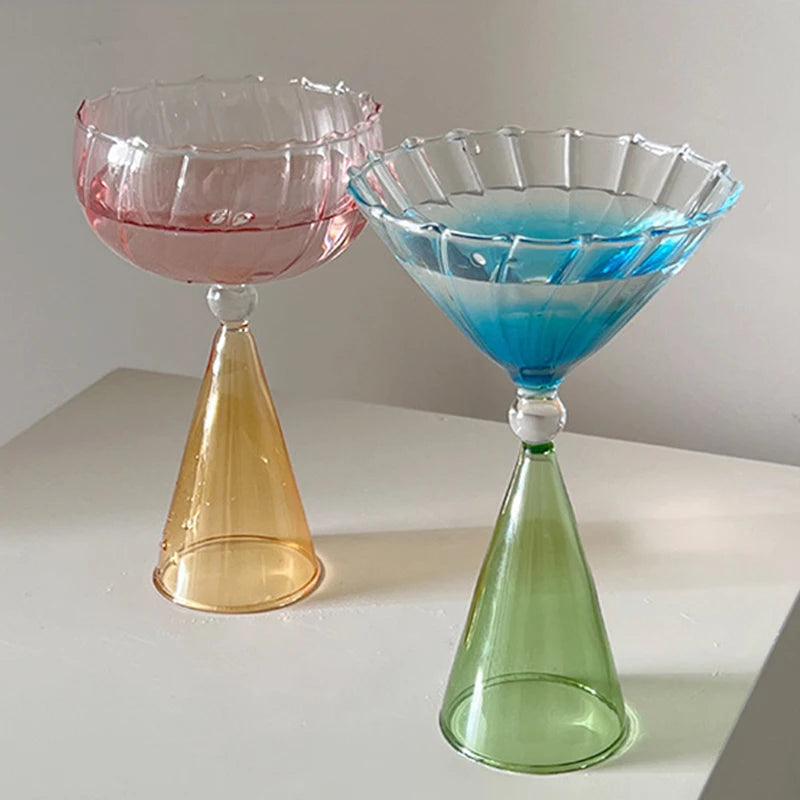 Elegant Cece Cocktail Glasses Set - Premium Crystal Glassware for Margaritas, Martinis & Mixed Drinks - Perfect for Home Bars, Parties & Wedding Receptions