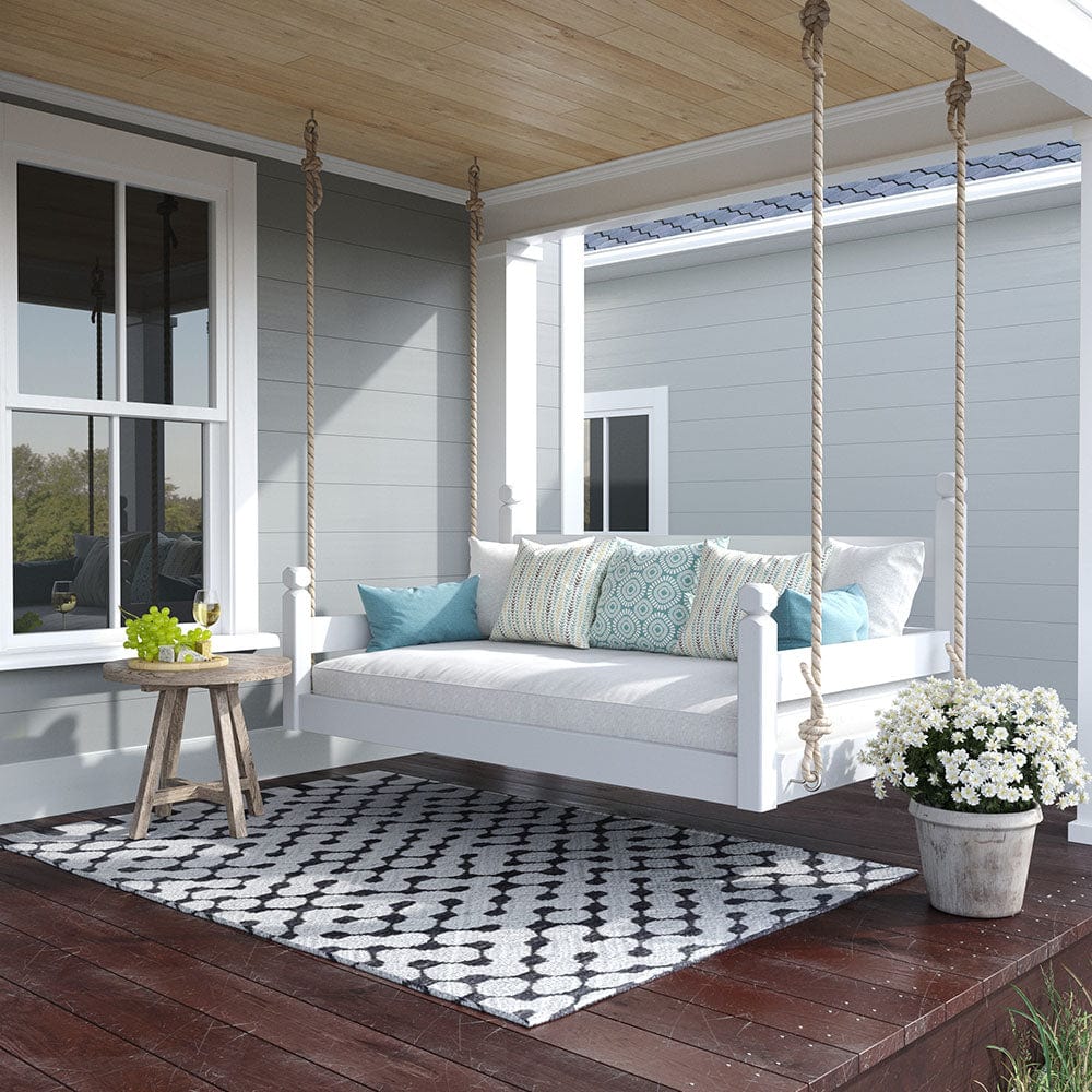 Magnolia Swing Co. The Matthew Daybed Swing - Outdoor Hanging Bed for Porch, Patio, or Garden Relaxation - Weather-Resistant & Comfortable Lounge Chair