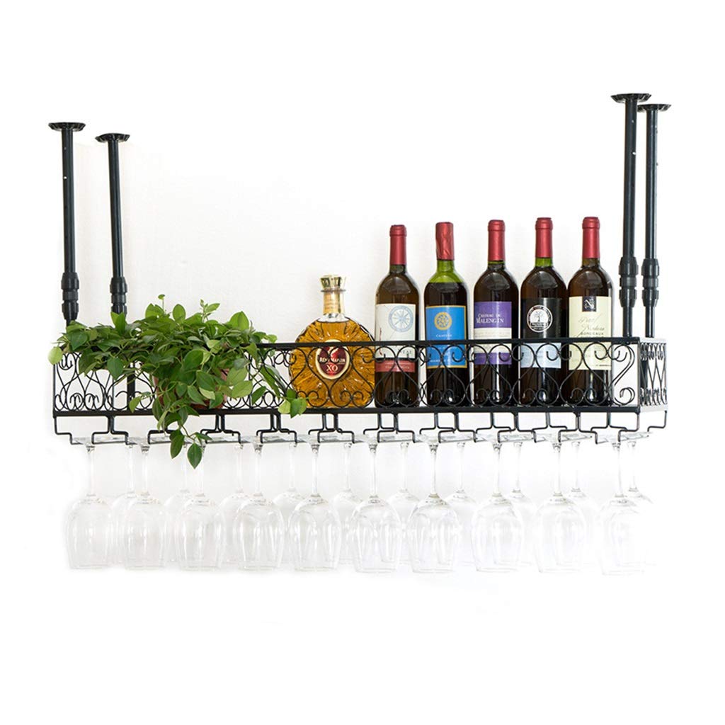 Premium Wine Glass Rack for KTV & Bar - Creative Upside Down Stemware Hanging Holder (White 120x25cm/Black 100x25cm) - Perfect for Home Bars, Restaurants & Party Decor
