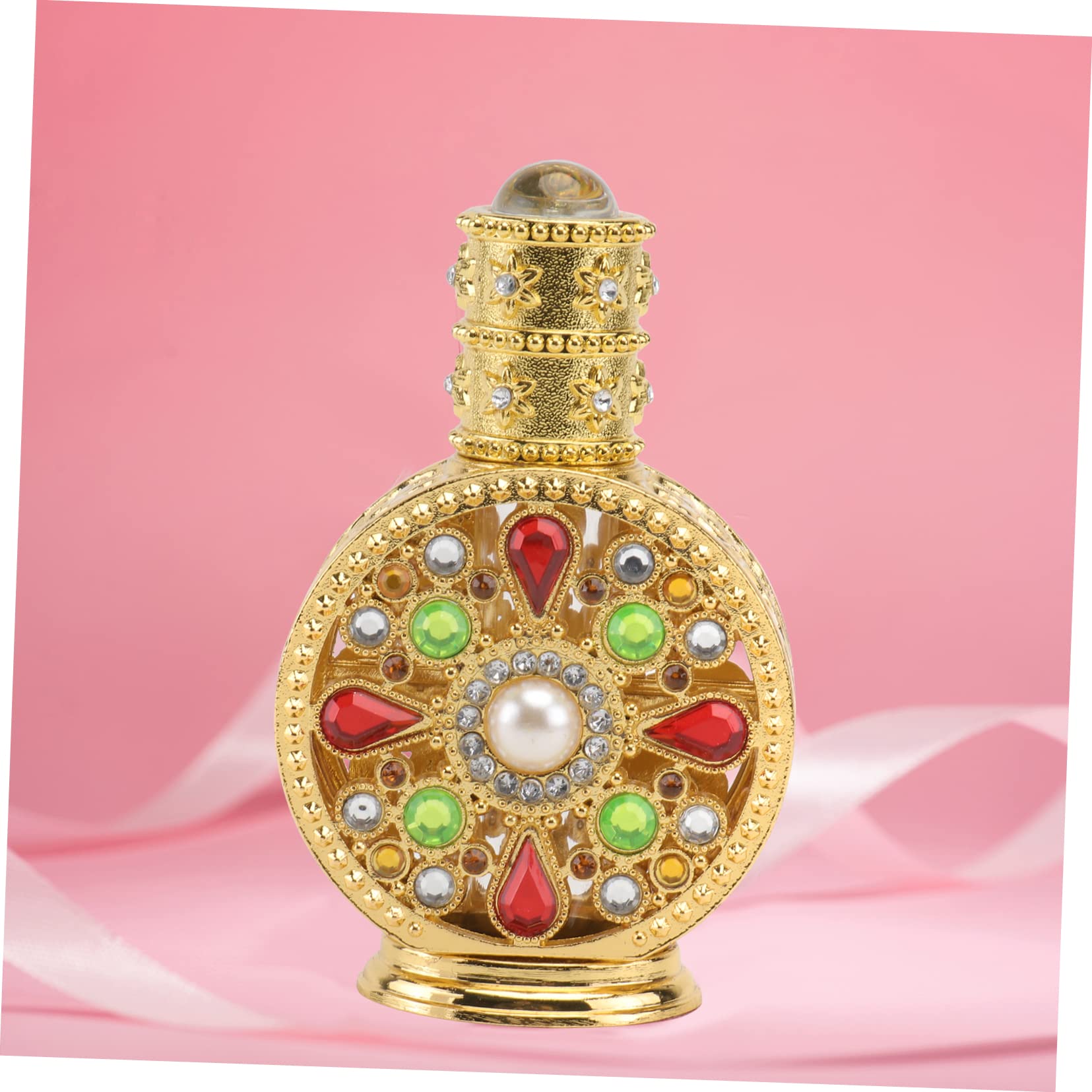 FRCOLOR 12ml Empty Perfume Oil Bottles with Diamond Inlay - Travel Size Refillable Perfume Containers for Business Travel, Gym, Purse & Gift Giving