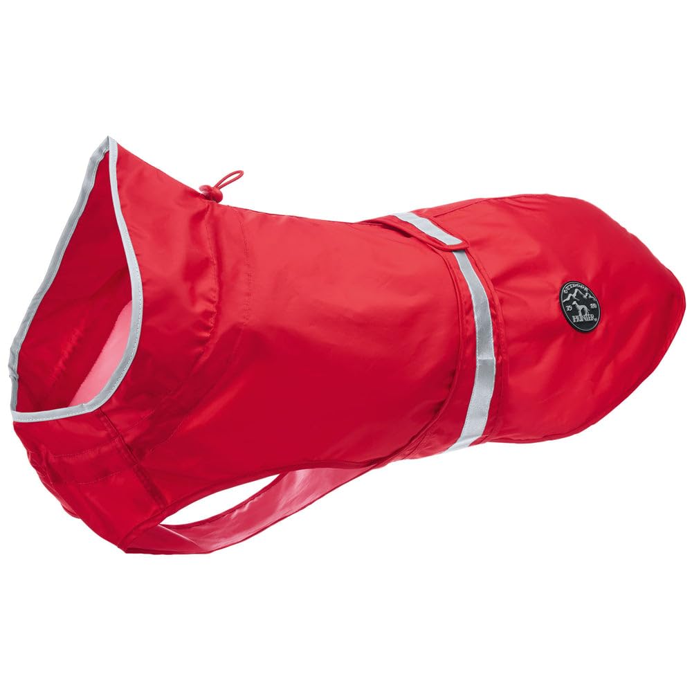 HUNTER Dog Raincoat Uppsala Waterproof Coat for Medium Dogs, Size 45 in Red - Perfect for Outdoor Walks & Rainy Day Protection