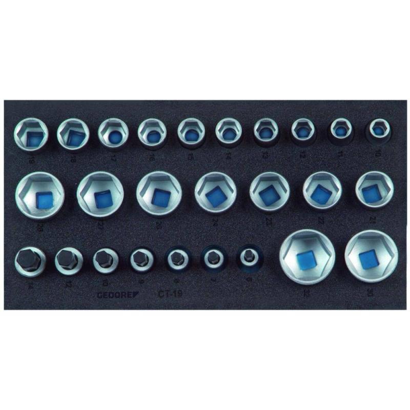 Gedore 2308908 1/2 Inch Hexagon Socket Set - 1/3 Check Tool Module for Automotive Repair & DIY Projects