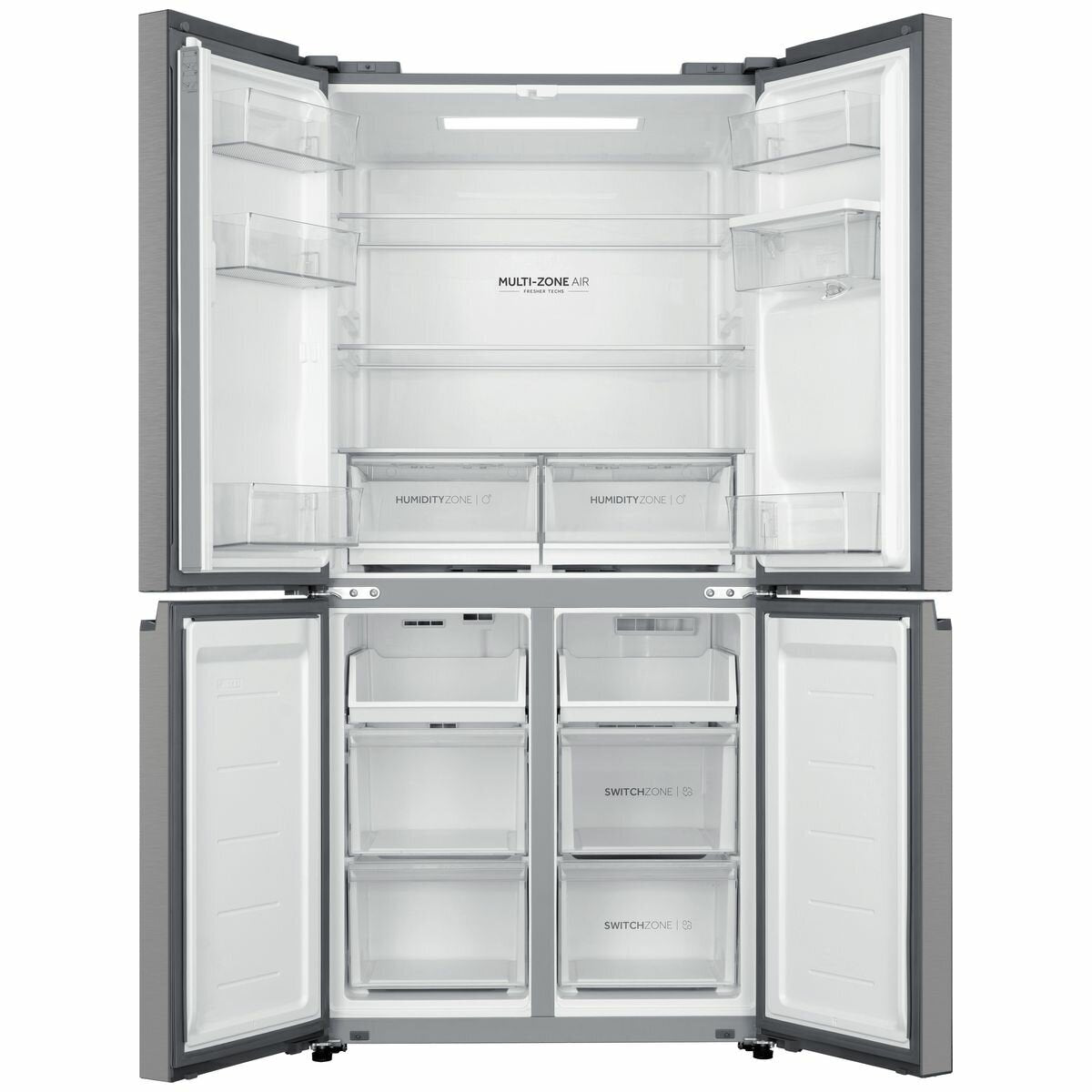 Haier 508L Quad Door Refrigerator - Stainless Steel HRF580YHS - Large Capacity French Door Fridge for Modern Kitchen | Perfect for Family Homes & Entertaining