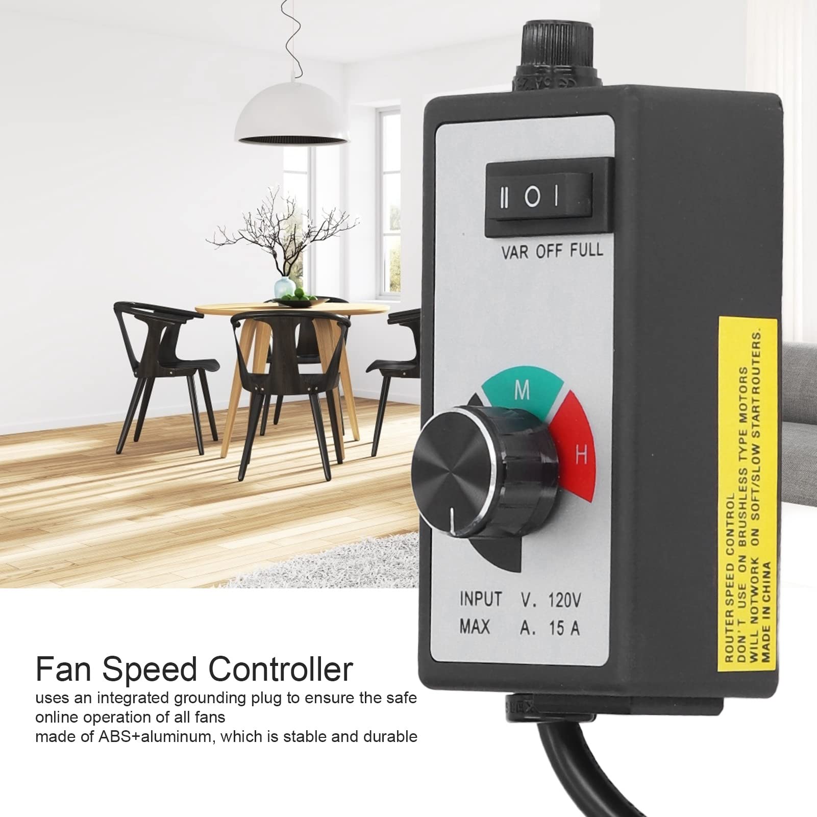 Variable Speed Fan Controller - Adjustable Safe Fan Speed Regulator for Ventilators, Lamps & Power Tools | Perfect for Workshop, Home Cooling & DIY Projects