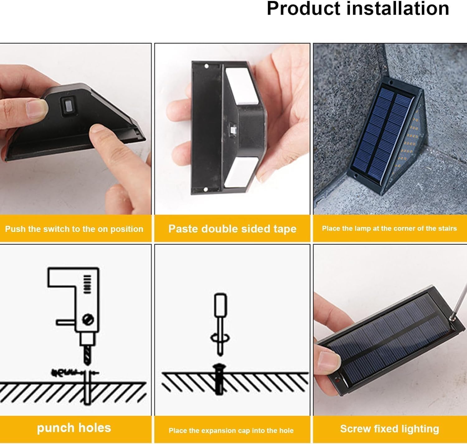 Solar Step Lights for Outdoor Stairs - Waterproof IP67 Triangle Deck Lights with Auto On/Off - Warm White LED for Steps, Yard, Garden, Pathway - Perfect for Patio, Porch, and Landscape Lighting (4 Pack)