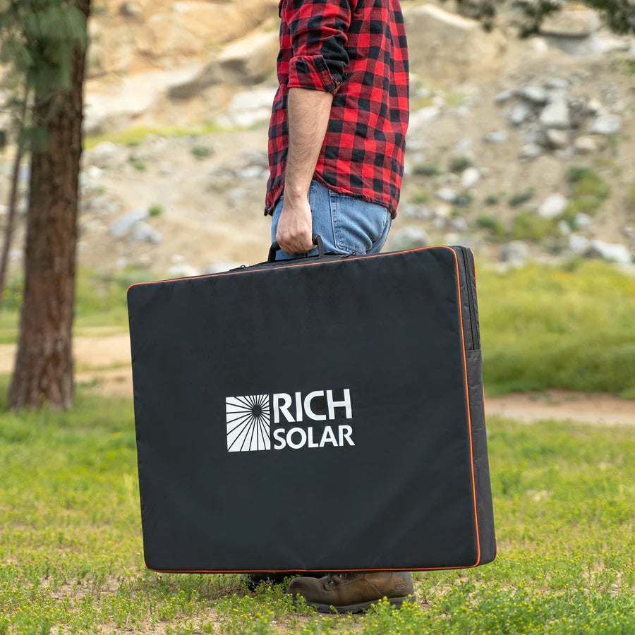 **MEGA 200 Briefcase – 200W 12V Portable Monocrystalline Solar Panel | Foldable Design with Kickstand | 25-Year Output Warranty | Ideal for Camping, RV, Off-Grid & Emergency Power**