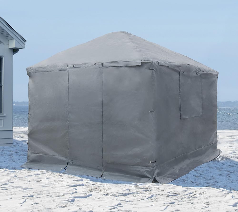Sojag Universal 10' x 10' Gray Winter Gazebo Cover - Heavy Duty Waterproof Protection for All-Season Use - Perfect for Patio, Deck, and Backyard Gazebos