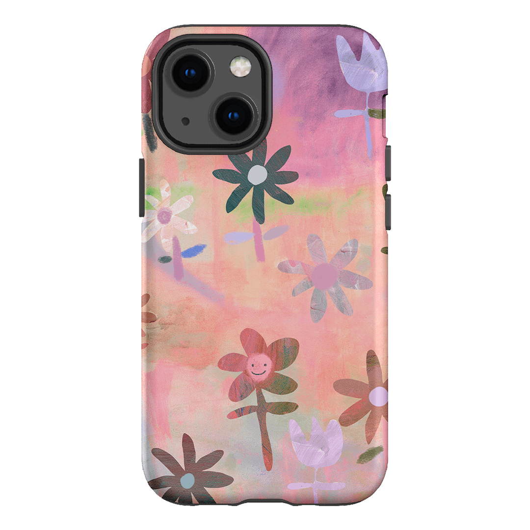 Premium Lazy Daisy Floral Phone Case - Shockproof & Slim Design for iPhone 15/14/13/12/Pro/Max - Perfect for Everyday Use, Travel & Outdoor Activities