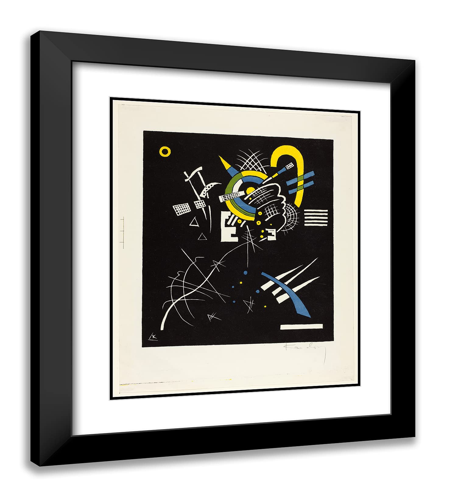 Wassily Kandinsky Small Worlds VII Art Print - 20x23 Black Modern Framed & Double Matted Wall Decor | Abstract Painting for Living Room, Office & Gallery Display