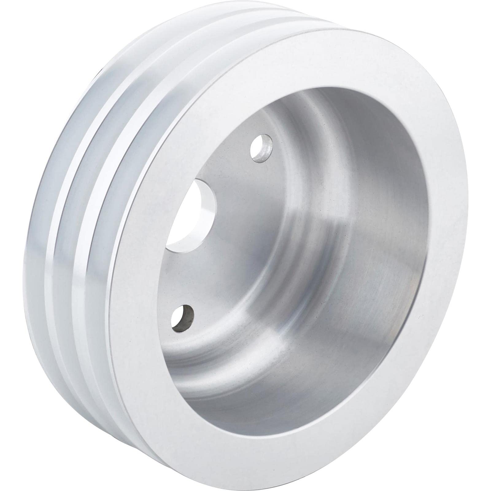 High Performance SBC Cast Aluminum Pulley Set for '69-'85 Small Block Chevy - 2-Groove Water Pump & 3-Groove Crankshaft, Lightweight Precision Machined, Long Pump Style - Perfect for Classic Car Restoration & Hot Rod Engine Upgrades