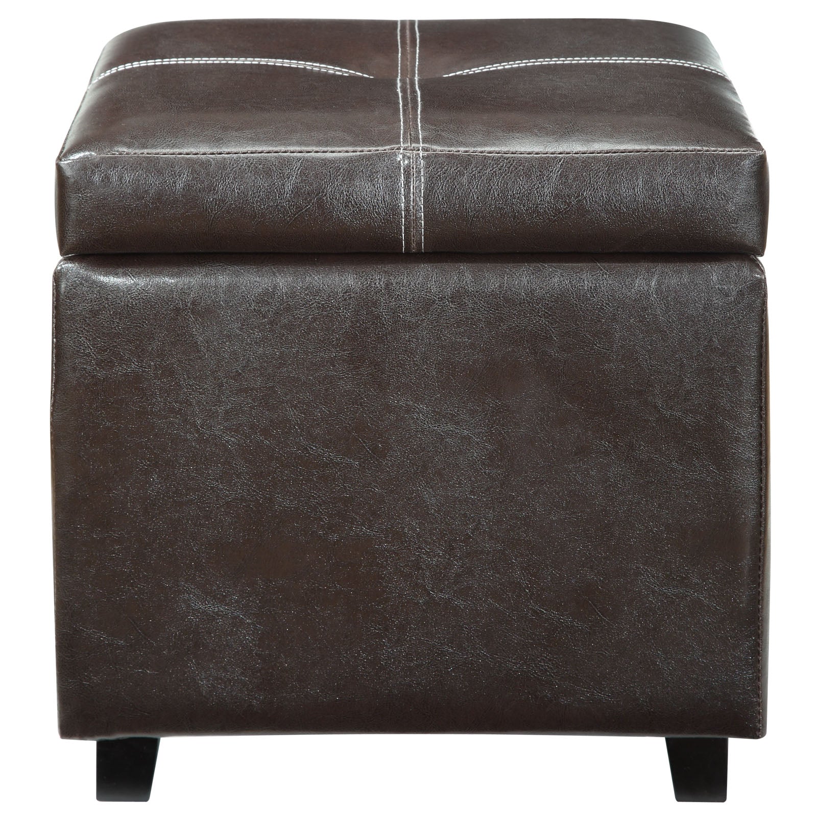 Comfortable Upholstered Vinyl Ottoman with Storage - Perfect for Living Room, Bedroom & Home Decor