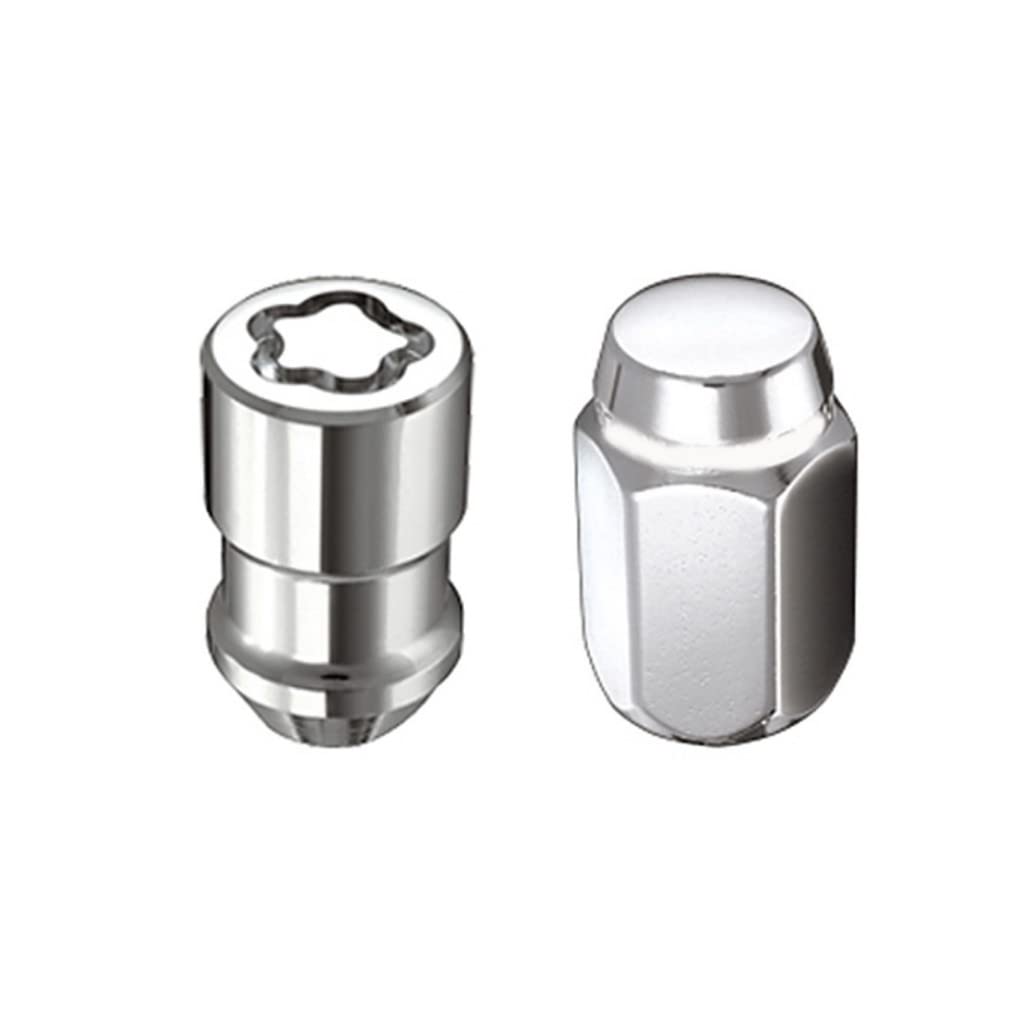 McGard Hex Lug Install Kit for Geo Prizm 1990-1997 - Cone Seat Nut, 5 Lug with Locks, Clamshell Design, M12X1.5 Thread, 13/16 Hex Size, Chrome Finish - Perfect for Wheel Security and Theft Prevention on Classic Geo Prizm Models