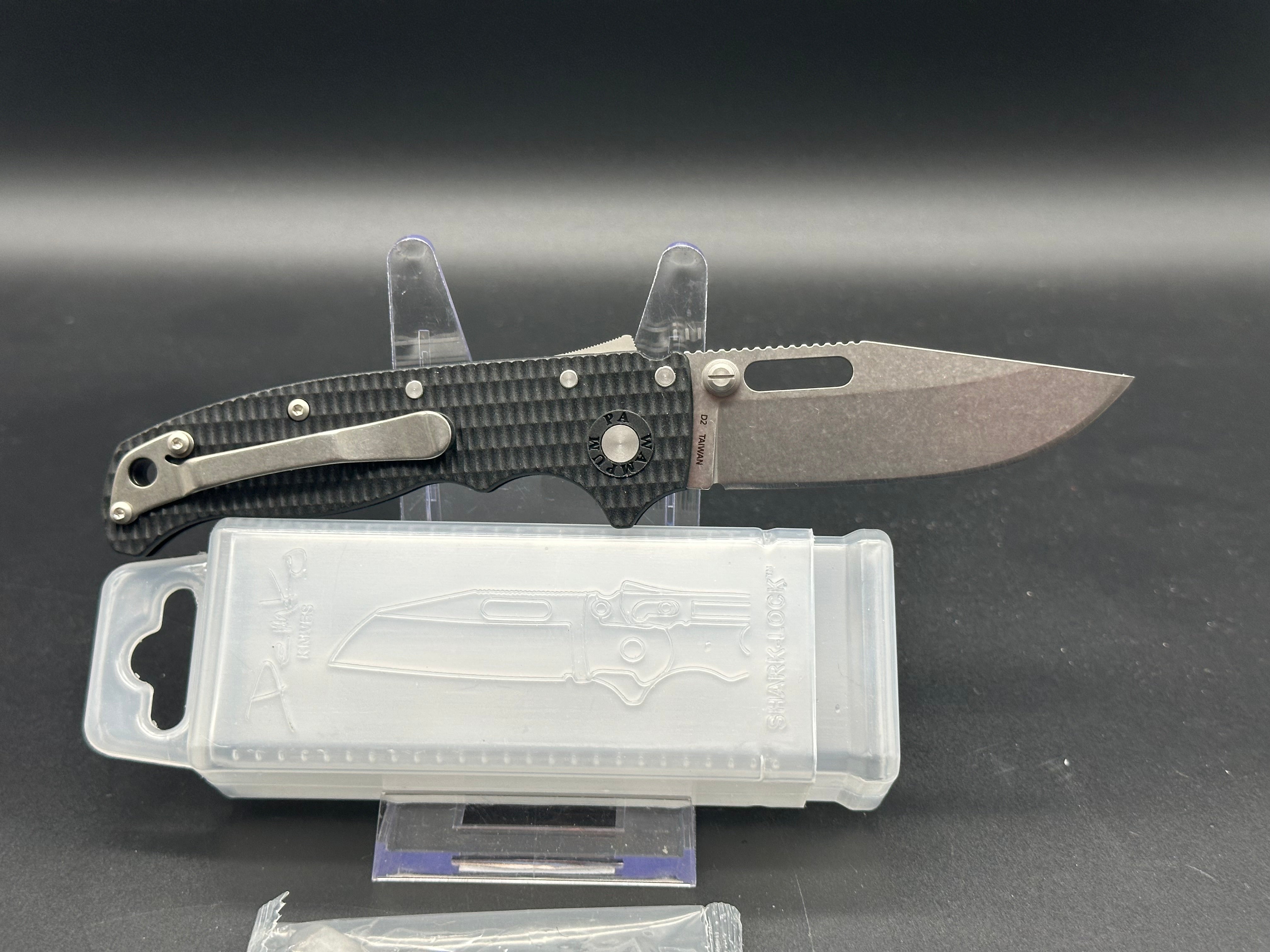 Demko AD20.5 Folding Knife - Black Grivory Scales with D2 Steel Blade | EDC, Outdoor Camping, Hunting & Survival Gear
