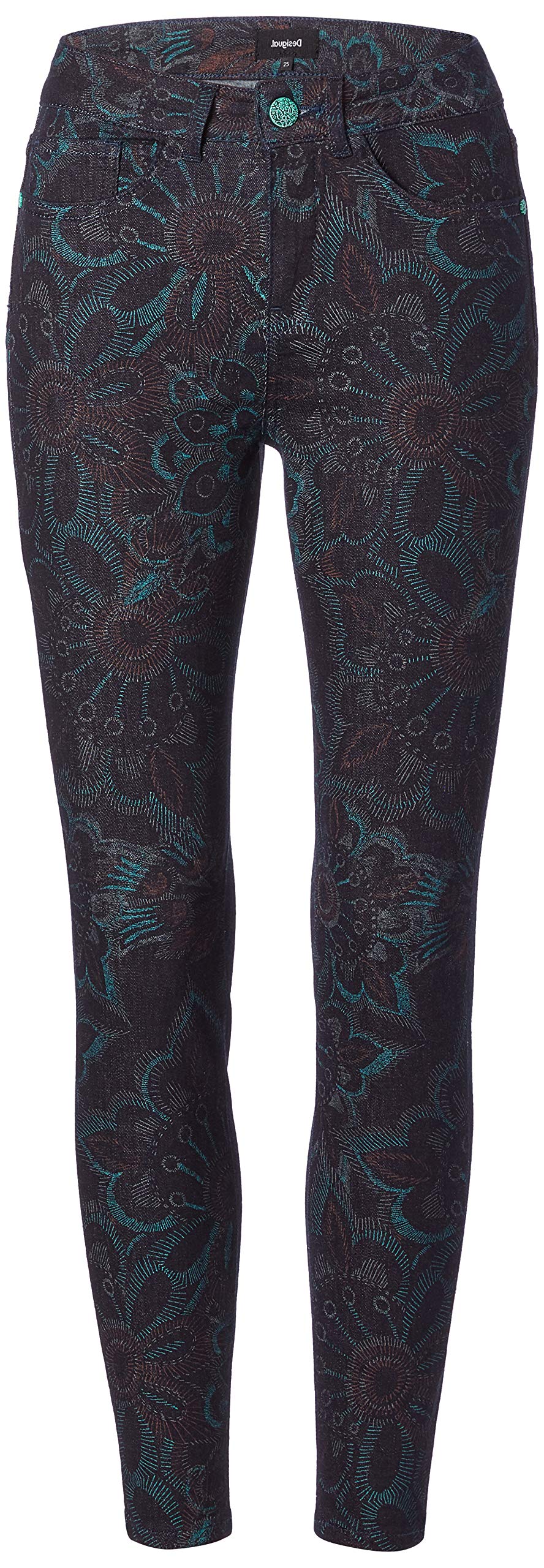 Desigual Women's Stretch Denim Jeans - High Waist Slim Fit Long Pants for Casual Wear & Everyday Outfits