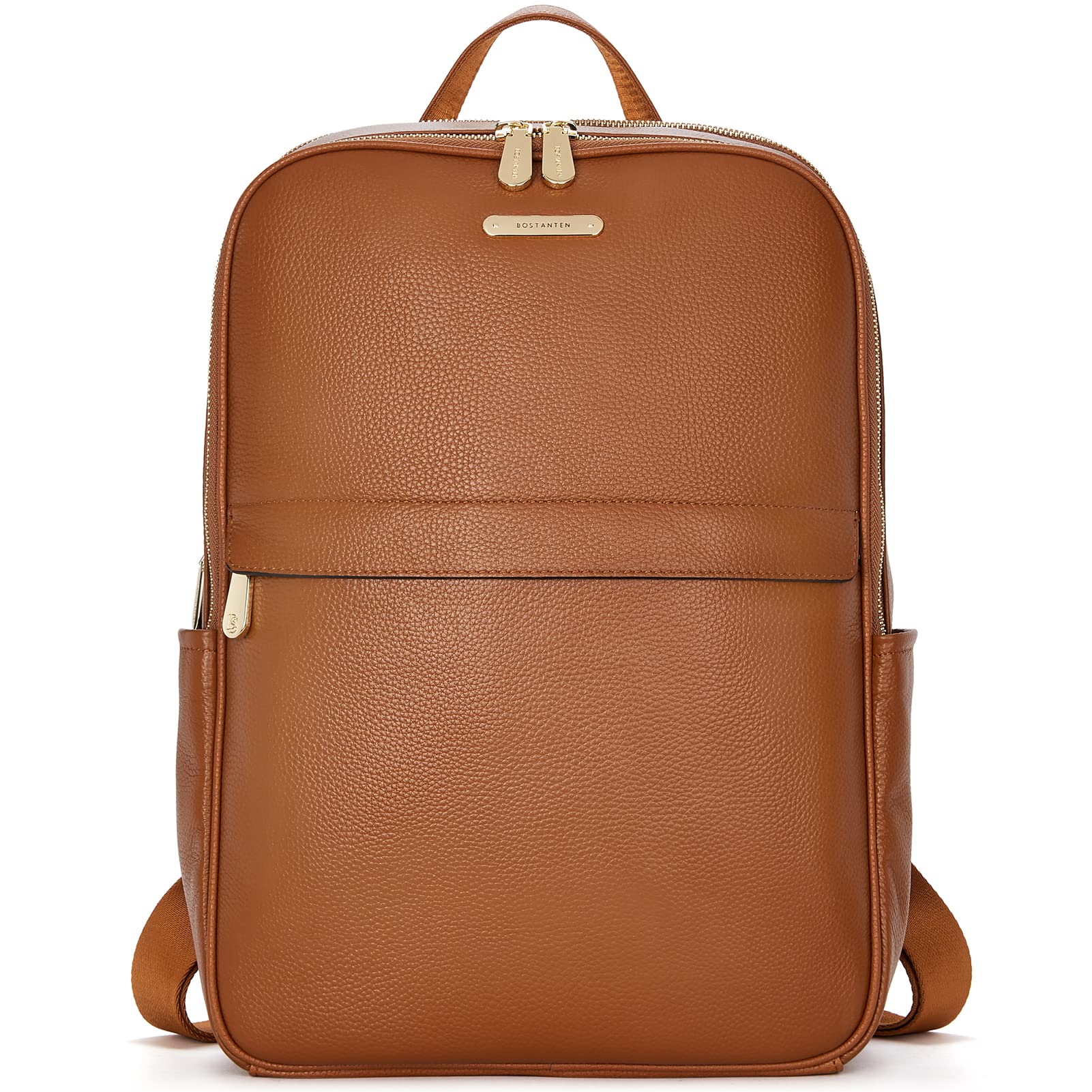 BOSTANTEN Genuine Leather 15.6 Inch Laptop Backpack for Women - Stylish College Backpack, Travel Bag & Daypack (Brown) - Perfect for Work, School & Business Trips