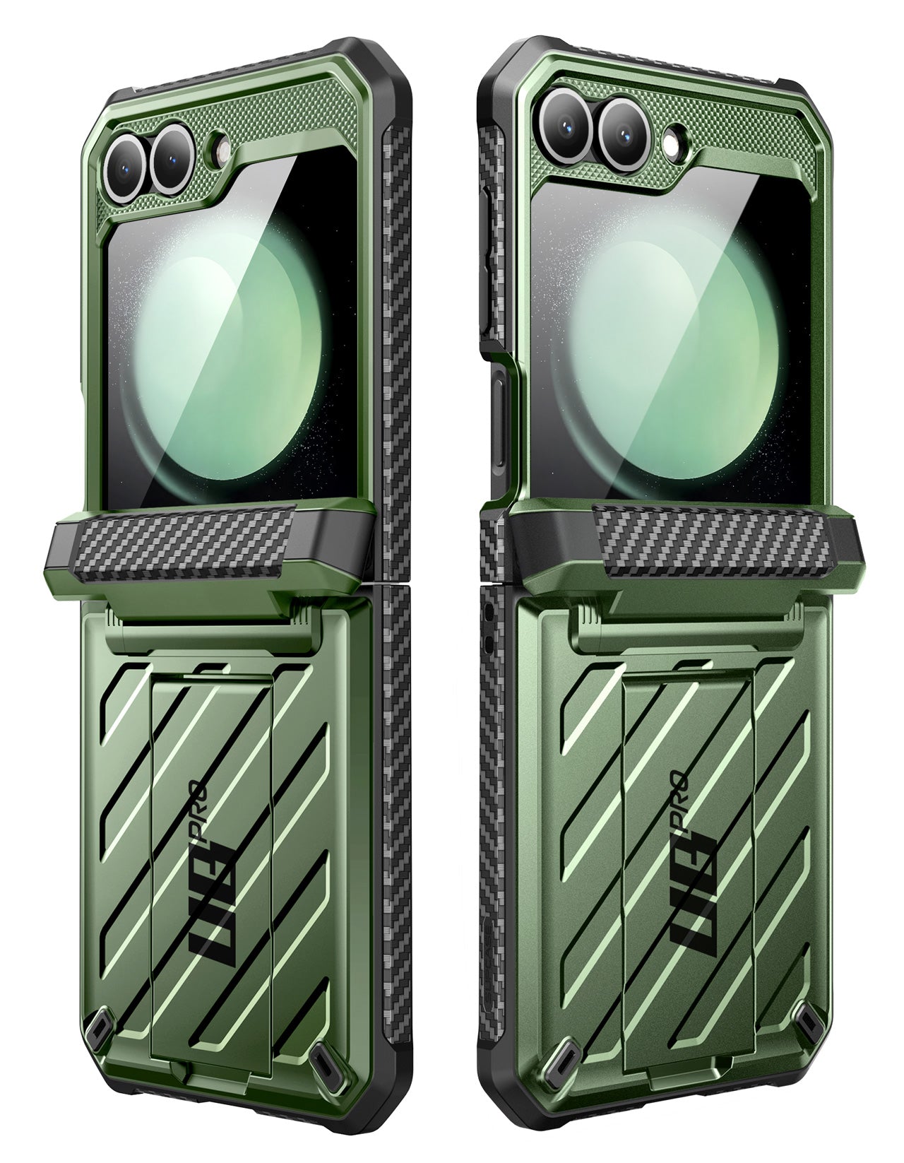 Samsung Galaxy Z Flip6 Unicorn Beetle PRO Heavy Duty Rugged Case with Belt Clip - Dark Green Protective Cover for Outdoor, Work & Daily Use