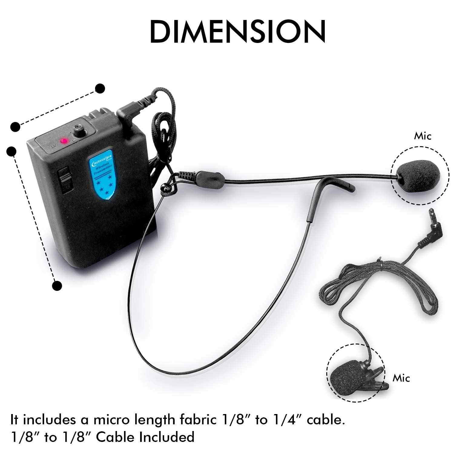 WMU95 Wireless Headset & Lapel Mic System - Dual Microphone Combo for Presentations, Teaching, Public Speaking & Live Streaming (USB & Bluetooth Connectivity)