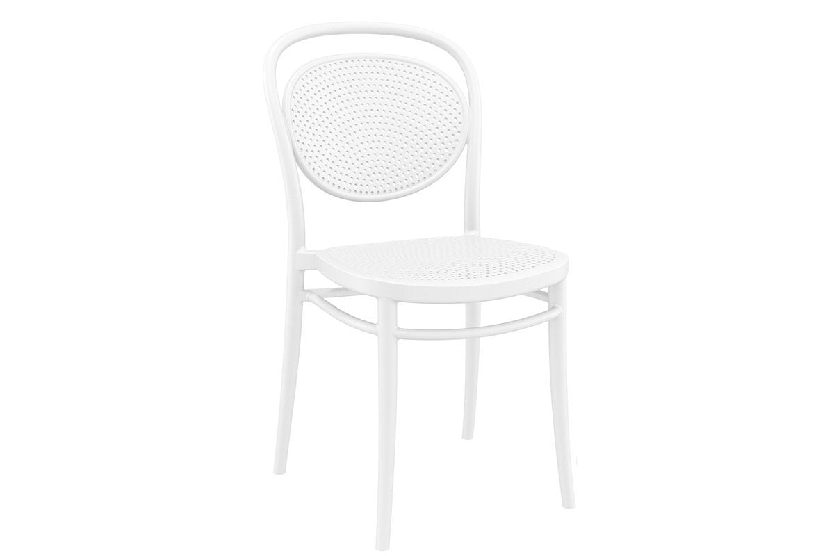 Commercial-Grade Marcel Stacking Chairs for Restaurants, Cafes & Events - Heavy Duty Stackable Dining Chairs for Indoor/Outdoor Use