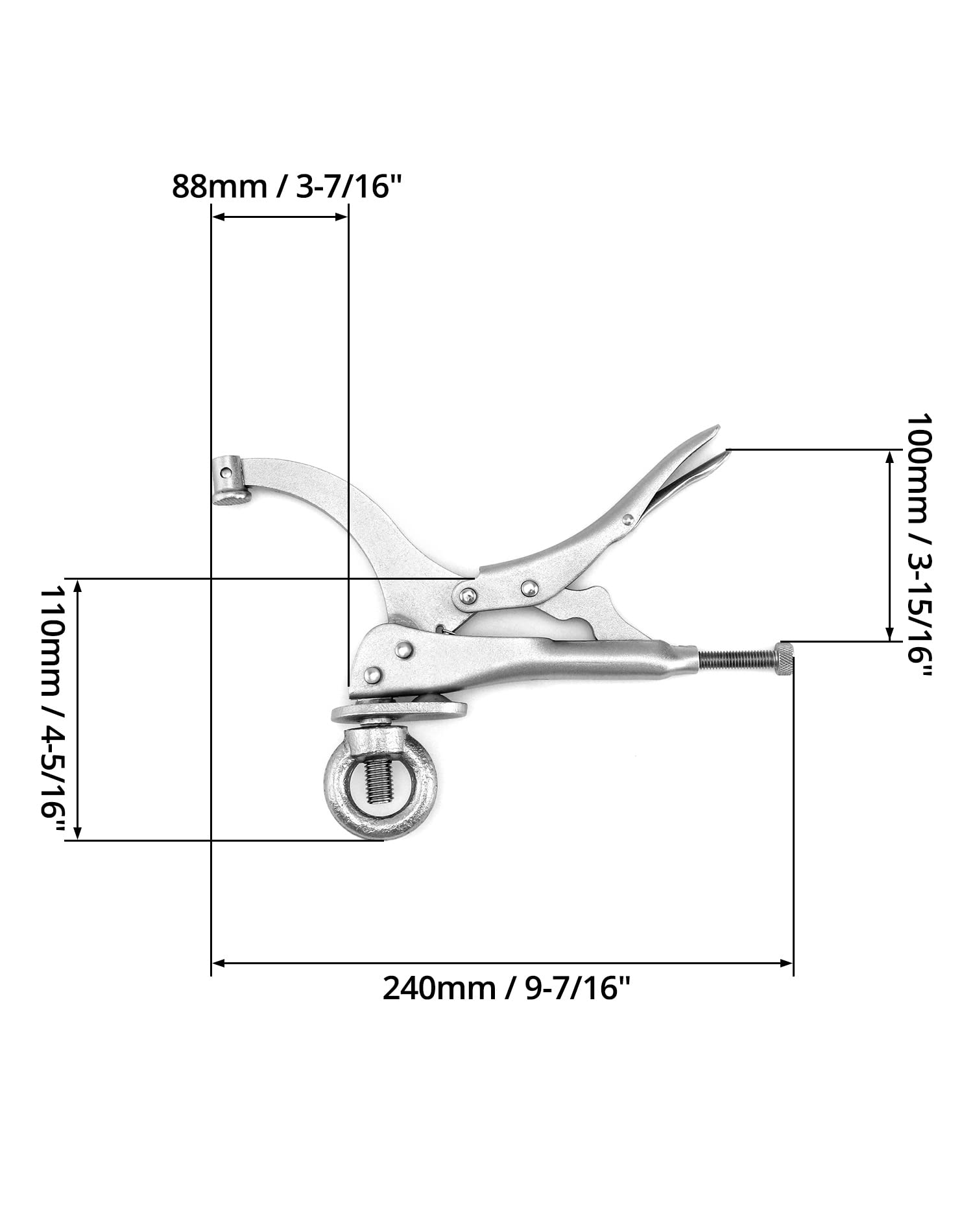 QWORK 9-Inch Drill Press Locking Clamp - 2 Pack Heavy Duty Fixing Clamp with Strong Grip for Woodworking, Metalworking & DIY Projects
