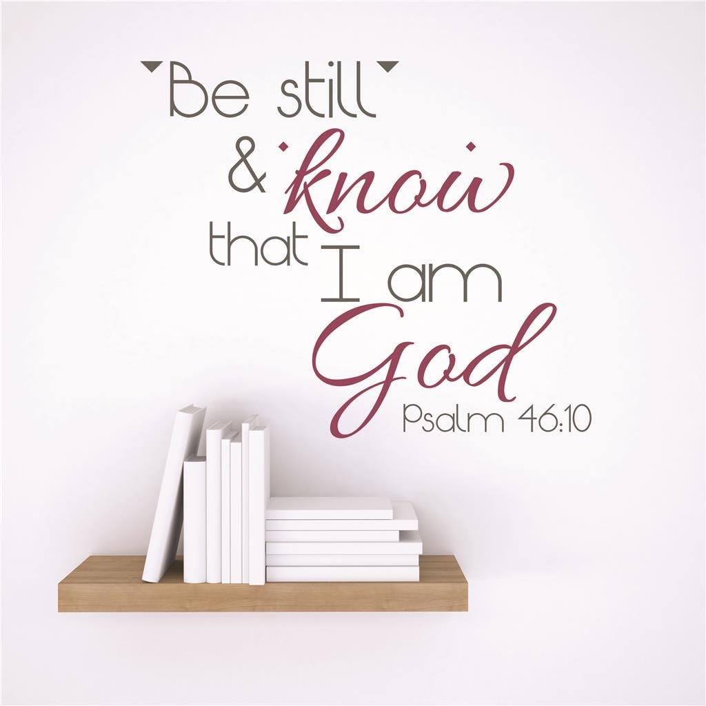 Vinyl Wall Decal Sticker - Psalm 46:10 Bible Quote (20x20 Inch) for Home & Office Decor