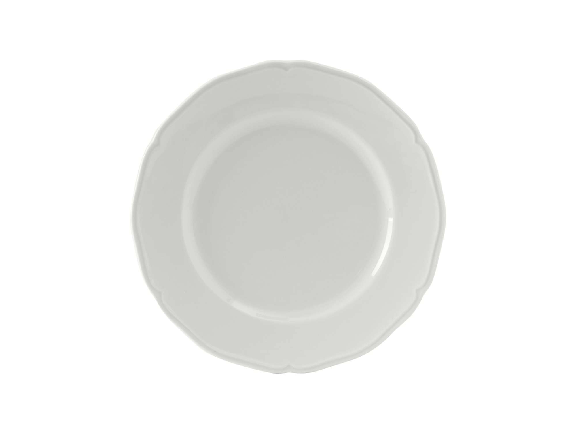 Tuxton Charleston Porcelain White Scalloped 7.5-Inch Dinner Plates - Set of 36, Premium Scratch & Chip Resistant Ceramic Plates, Lead & Cadmium Free, Dishwasher & Microwave Safe - Perfect for Restaurants, Catering, Weddings & Home Dining