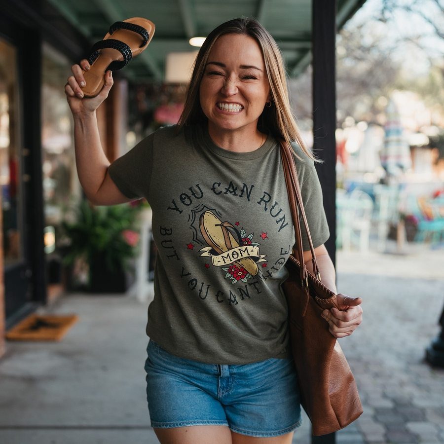 Women's Boyfriend Fit T-Shirt - Comfortable Military Green Cotton Tee for Casual Wear, Running & Everyday Outfits