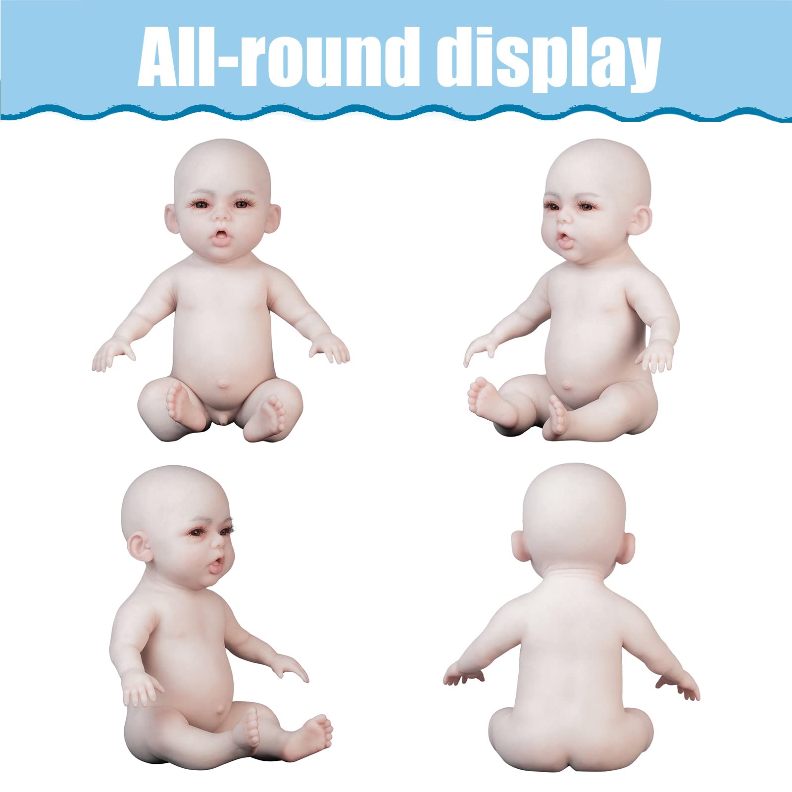 19 Inch Realistic Reborn Baby Boy Doll - Lifelike Silicone Full Body, Soft & Waterproof for Collectors, Photography, and Nursery Decor