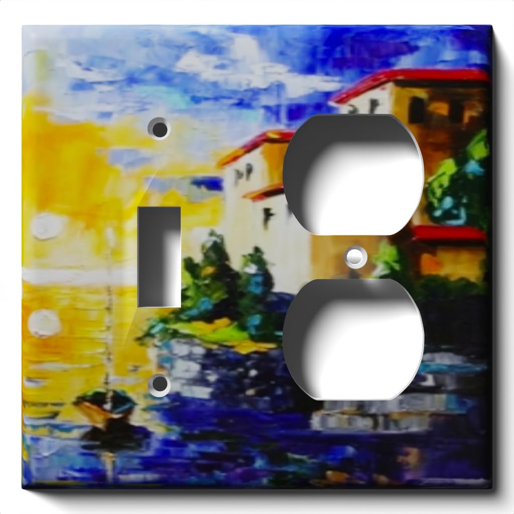 Tuscan Sunset Decorative Light Switch and Outlet Cover - Single Toggle & Duplex Receptacle Wall Plate for Living Room, Bedroom, Kitchen Decor